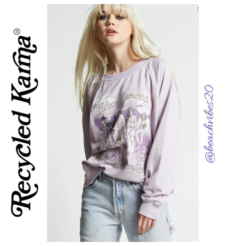 RECYCLED KARMA The Black Crowes Album Sweatshirt Lilac Small NWOT RK-46 - Picture 3 of 9